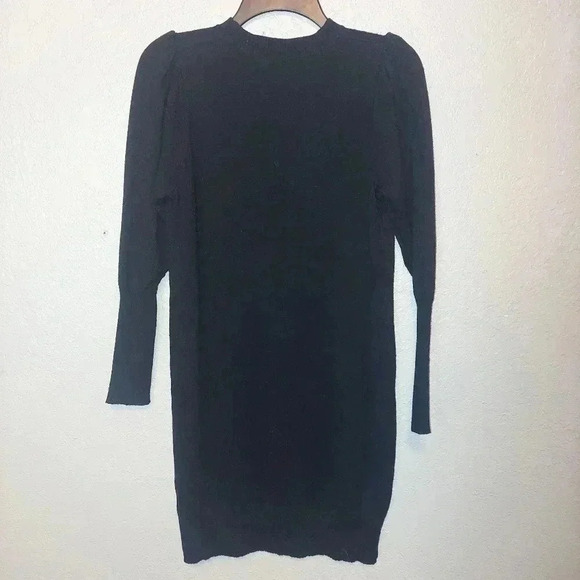 NWT Lush Black June Puff Sleeve Sweater Dress Size Small - Picture 2 of 9